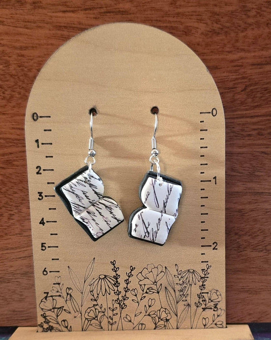 Clay Open Book Earrings/Polymer Clay