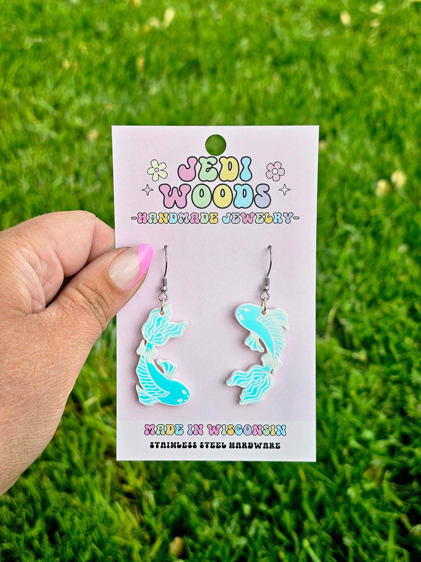 Color Changing Iridescent Koi Fish Earrings