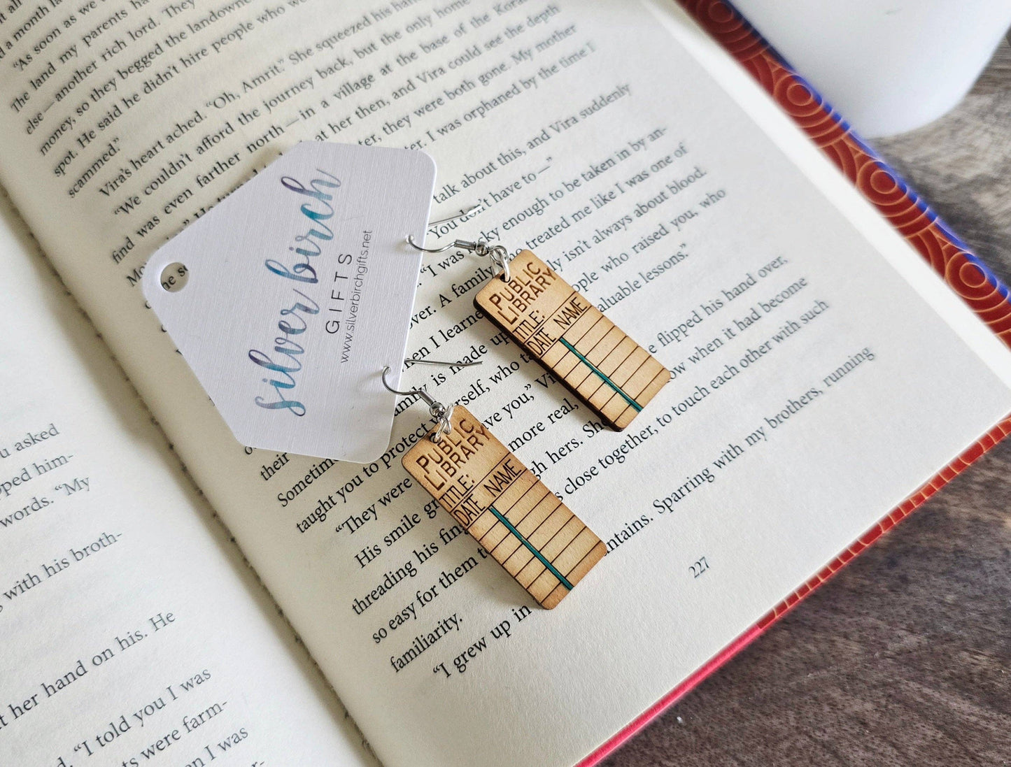 Library Card Dangle Earrings