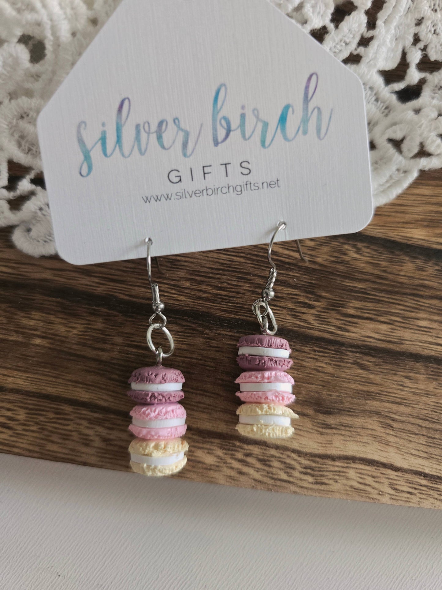 Mini Macaron Polymer Clay Dangle Earrings/ Hypoallergenic