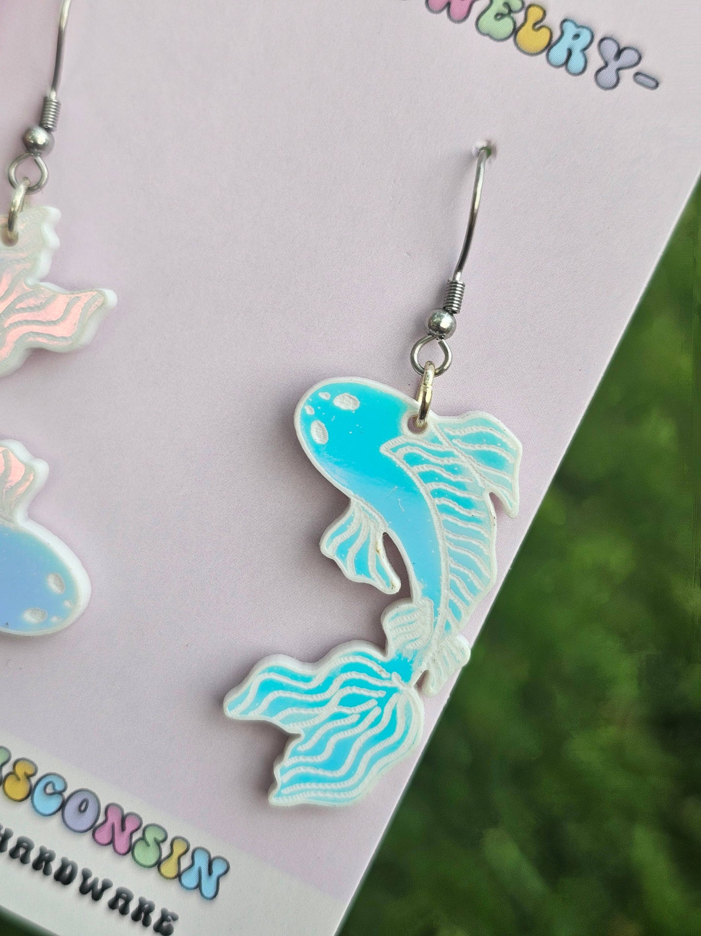Color Changing Iridescent Koi Fish Earrings