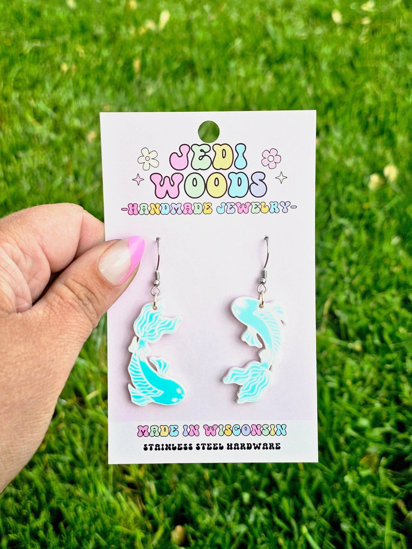 Color Changing Iridescent Koi Fish Earrings