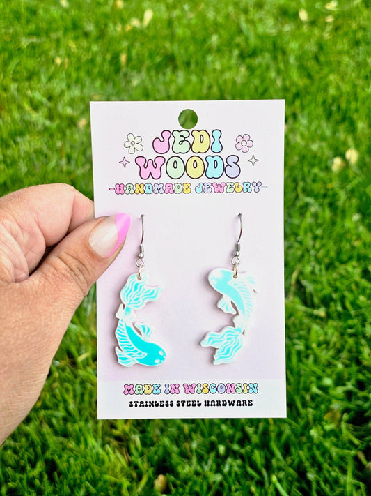 Color Changing Iridescent Koi Fish Earrings