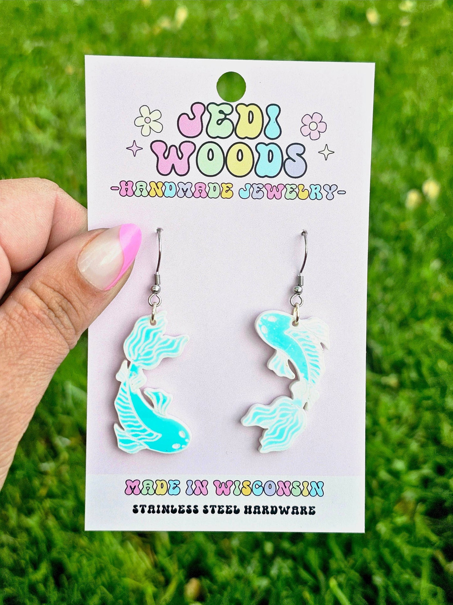 Color Changing Iridescent Koi Fish Earrings